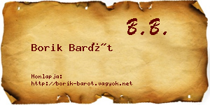 Borik Barót névjegykártya